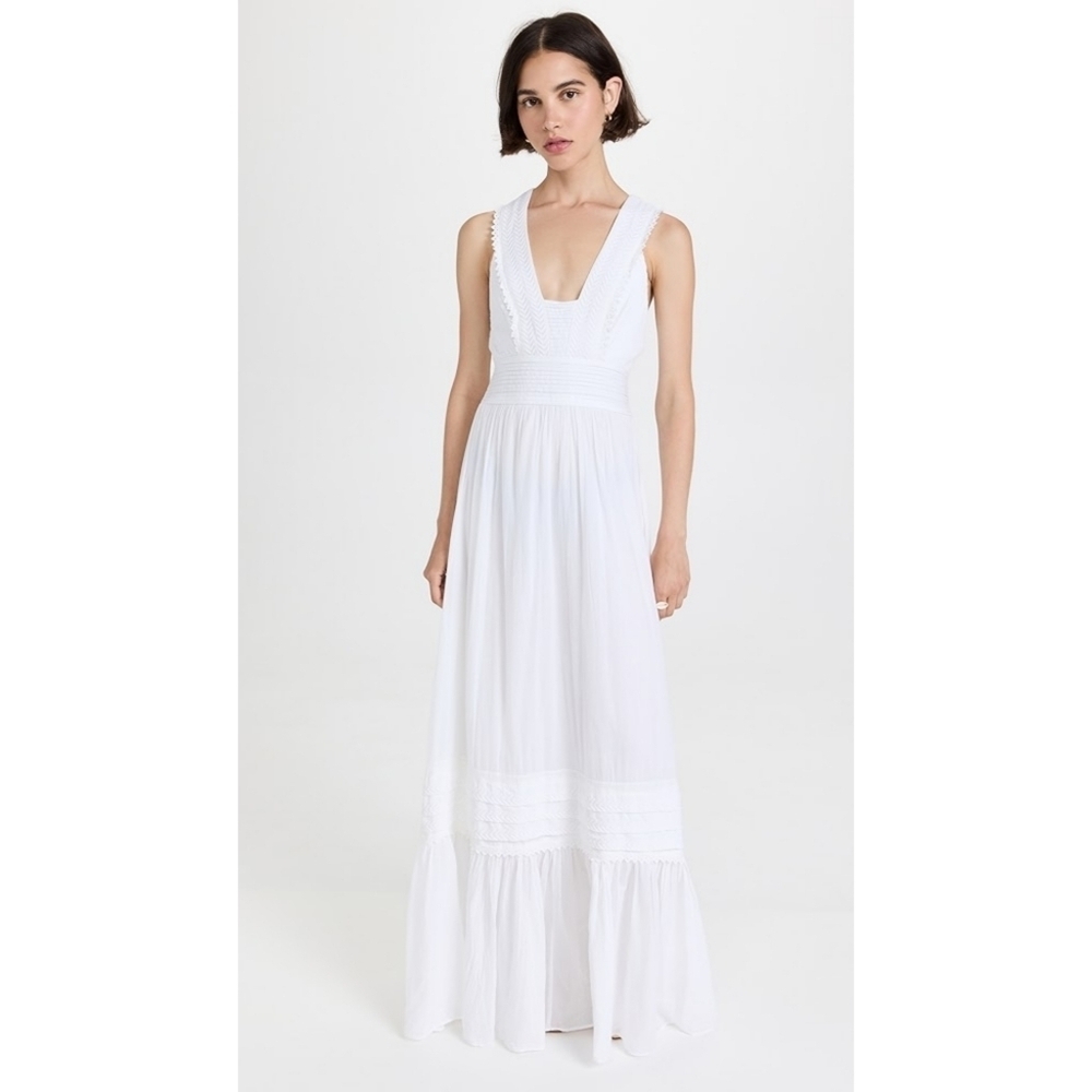 NWT Ramy Brook Lulu White Cotton Crossback Dress Size 4